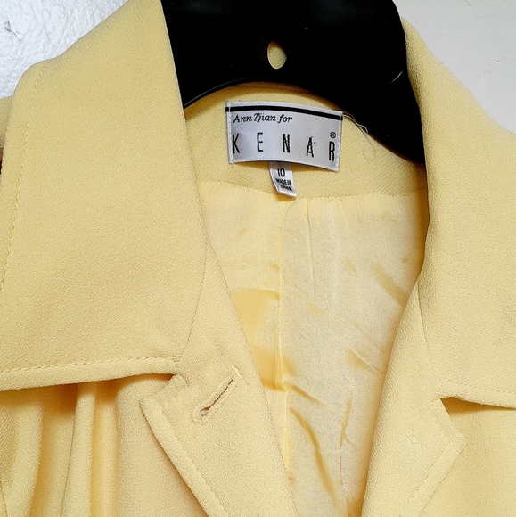 "Ann Tjian" for KENAR Pastel Yellow Crop Blazer size 10 Jacket Cocktail career - Picture 4 of 13
